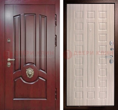 Темно-красная входная дверь с виноритом ДВТ-234 в Сургуте