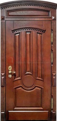 Темная стальная дверь с виноритом и фрамугой ДВТ-238 в Сургуте