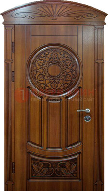 Коричневая стальная дверь с виноритом ДВТ-7 в Сургуте