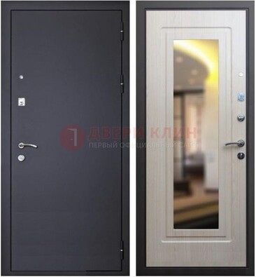 Черная металлическая дверь с зеркалом ДЗ-26 в Сургуте